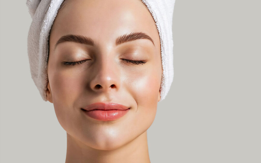 Woman with smooth face skin
