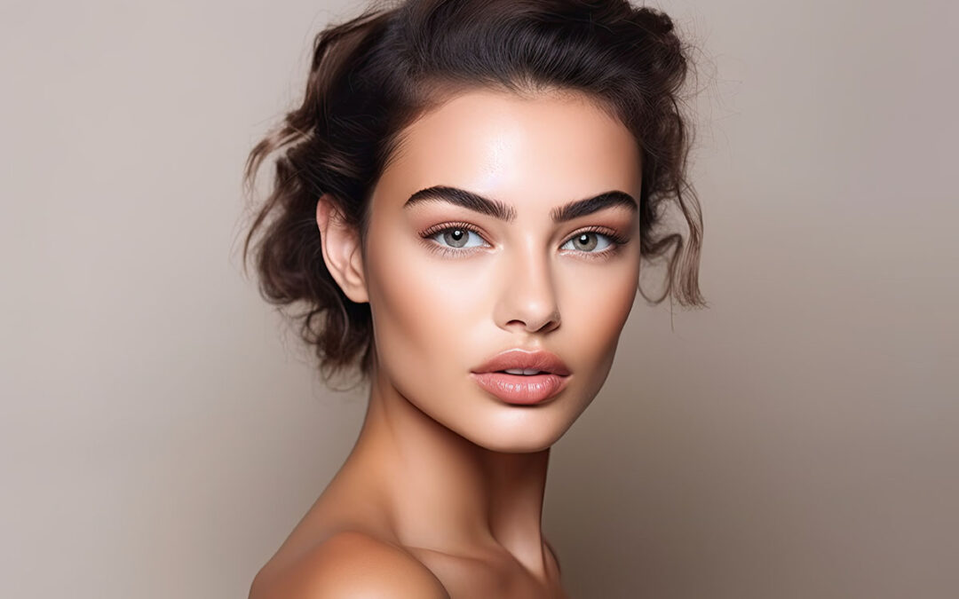 Close-up portrait of a well-groomed attractive girl