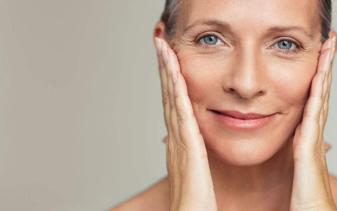Happy mature woman aging process
